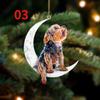 Christmas Decoration Pet Puppy Acrylic Pendant Garland Car Rearview Mirror Dog Hanging Ornaments New Year Tree Home Festoon