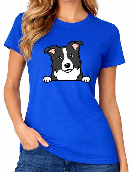 Border Collie Dog T-Shirt Cute Sheepdog Puppy Pet Lover Womens Tee XL