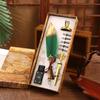 Retro Feather Pen Gift Box Set Feather Pen Student Birthday Gift Dipping Pen