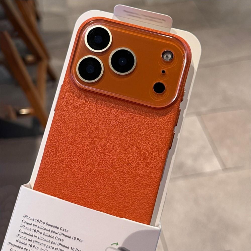 Luxury HD Hard Glass Camera Case For 17 Air 16 15 14 13 12 11 Pro Max Plus Hard PC Leather Texture Armor Shockproof Funda