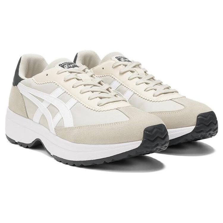 ONITSUKA TIGER Traidio Fabric Synthetic Leather Sports Comfortable Non-Slip Wear-Resistant Low-Top Casual Shoes Unisex Sneaker White Gray 1183B966-200