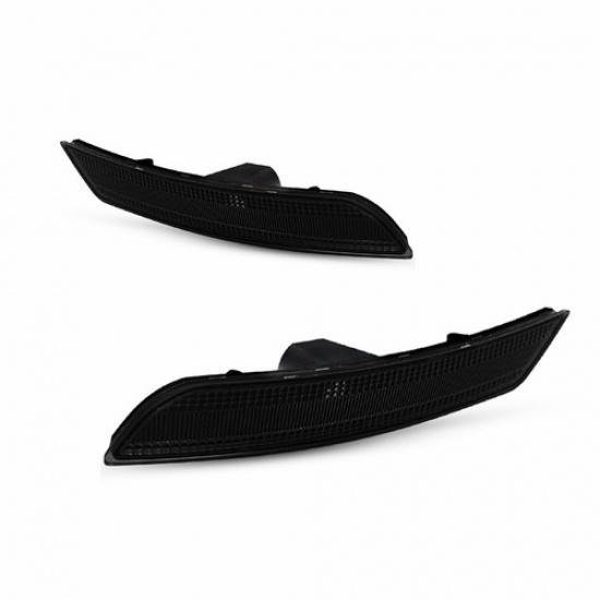 2X Smoked Lens Front Bumper Side Marker Lights Set For 2013-2017 Cadillac XTS