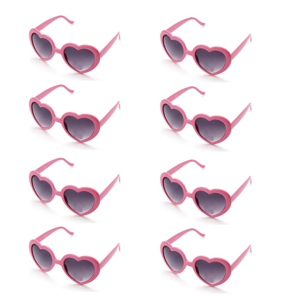 Lovatfirs 8 Pack Heart Sunglasses for Party Travel Women Men A total of 16 colors are available
