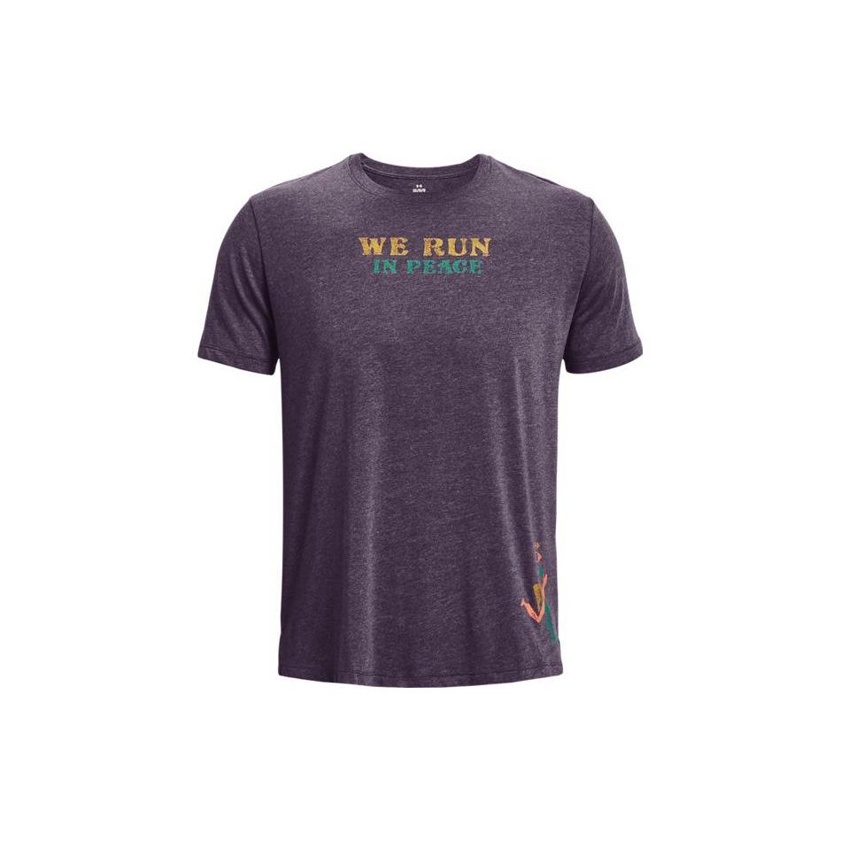 Under Armour American Vintage Graphic Crew Neck Running T-Shirt Men Tops Purple 1376986-541
