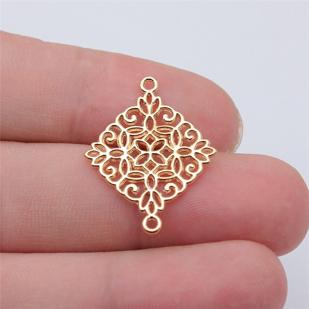 Flower Petal Connectors Botanical Themed Antique Bronze Zinc Alloy Jewelry Making Connect Charms Extender Connectors