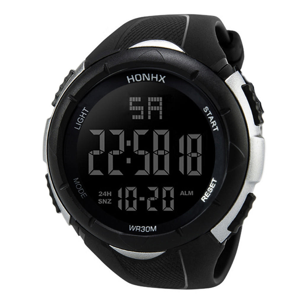 Luxuriöse Herren-Armbanduhr, analog, digital, Militär, Sport, LED, wasserdicht