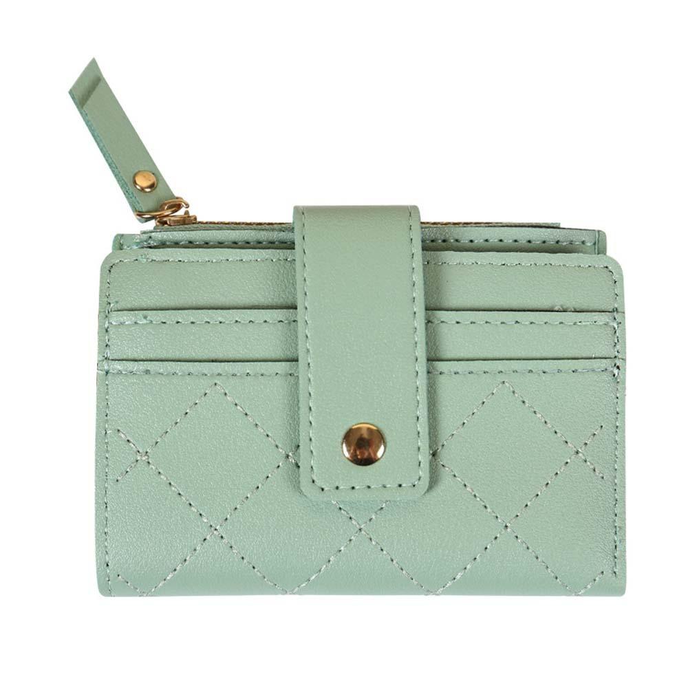 

ПВХ Женский кошелек Lingge Портативный Женский Короткий ПУ Кошелек Сумка для хранения Однотонный Кардхолдер Школа светло-зеленый