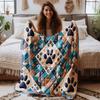 1pc Cartoon Cute Dog Footprint Print 230 Flannel Blanket Multiple Sizes Soft And Comfortable Nap Cover Blanket, Machine Washable