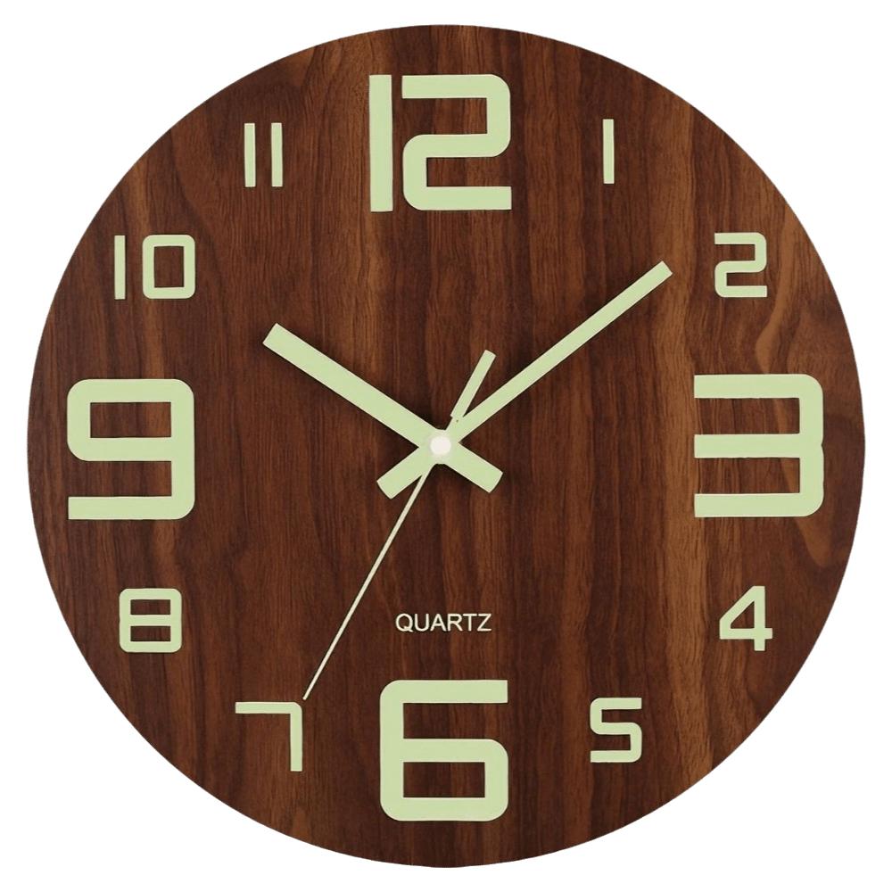 Silent Luminous Wall Clock 8 Inch Quartz Wall Clock Minimalist 3D Wall Clock Office
