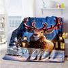 Christmas Reindeer Customize Your Name Blanket Lightweight Personalized Blanket Warmthful Decor for Chair Couch Bedding Office Ideal for All Seasons