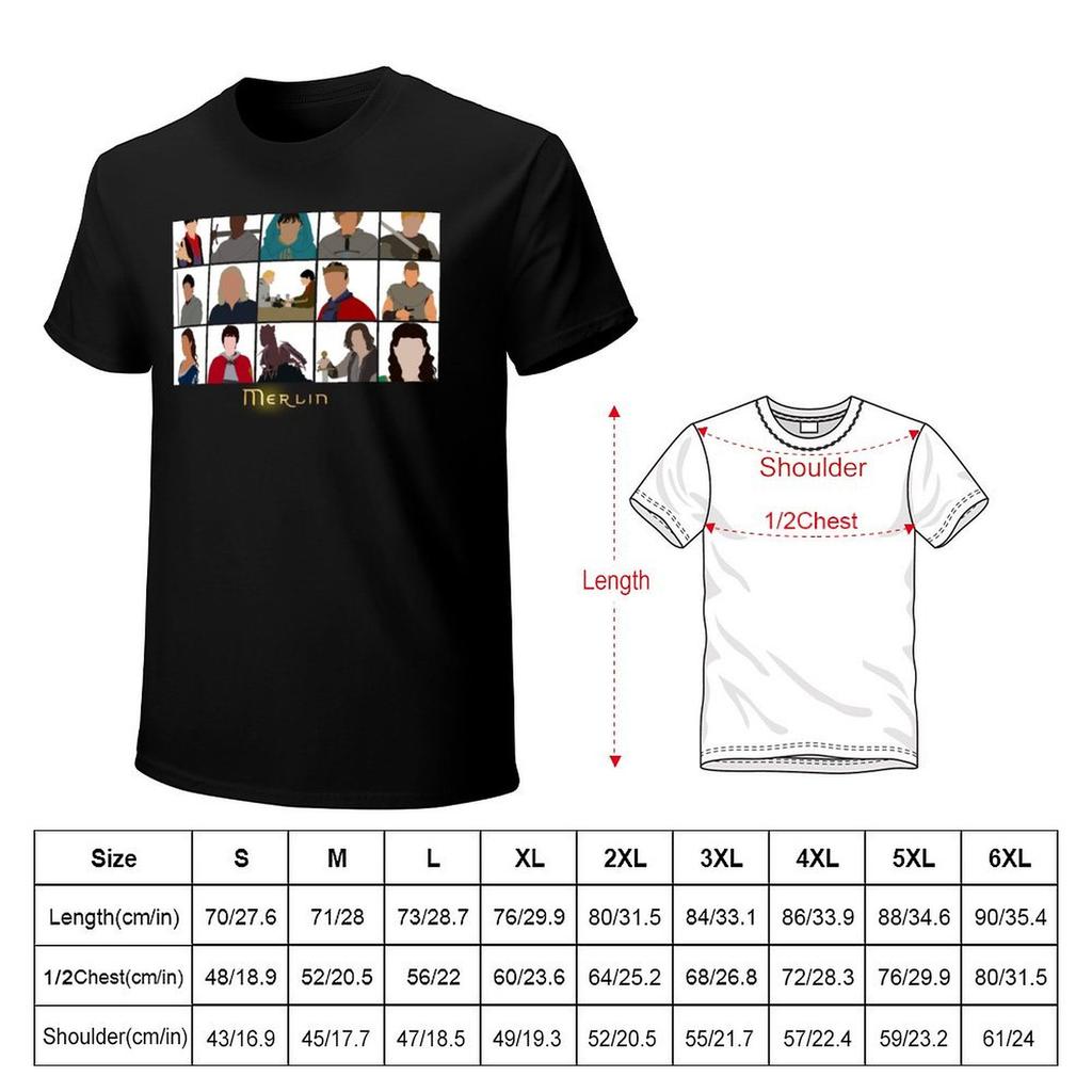 Characters Of Merlin TShirt plus sizes oversized graphic tee clothing for men