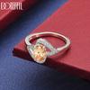 925 Sterling Silver Luxury Champagne-Colored AAA Zirconia Ring - Exquisite Evening Ring