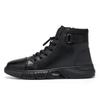 Winter velvet Martin boots men's high-top men's casual leather boots British thickened warm short boots cotton shoes