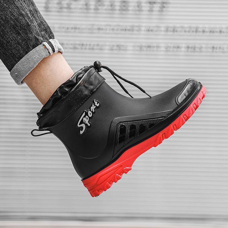 Fashion short rain shoes men's high-end construction ultra-light non-slip waterproof wear-resistant