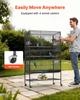 Bird Cage, 800 x 520 x 1320mm, Flat Top, Wrought Iron Bird Flight Cage with Perches, Slide-Out Tray and Plastic Feeders, Casters, for Parrot, Blue