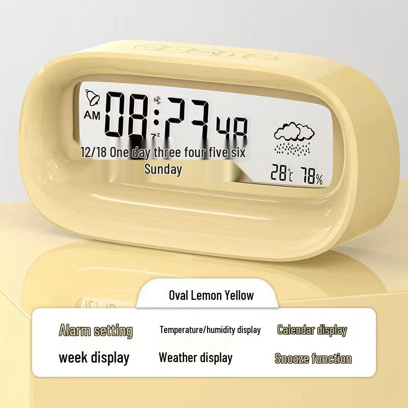 Transparent Digital Alarm Clock with Large Screen - Cute, Silent, and Perfect for Students