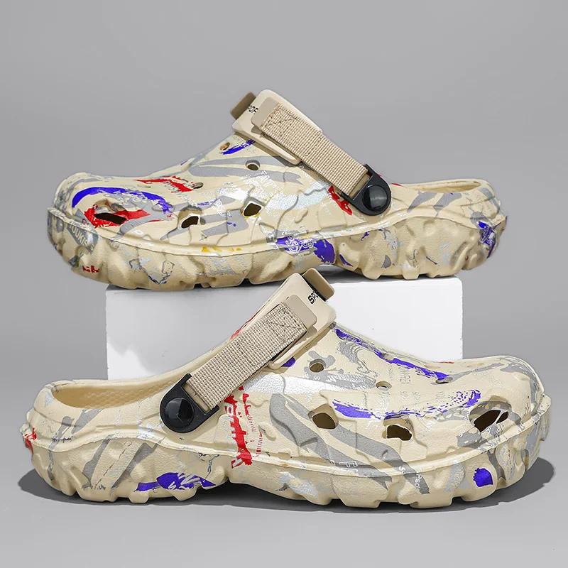 Summer Men Slippers Camouflage Platform Outdoor Clogs Shoe Women Beach Sandals Male Soft EVA Indoor Home Slides Big Size 46 47