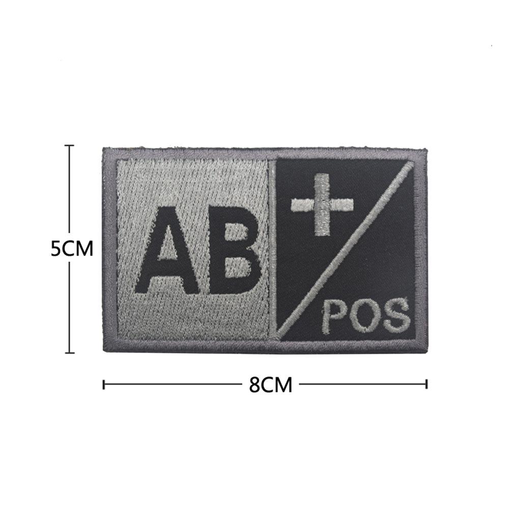 Sea Customer 8X5CM Tactical Helmet Blood Type Morale Patch - Embroidered Fabric Badge for Outdoor Backpacks.