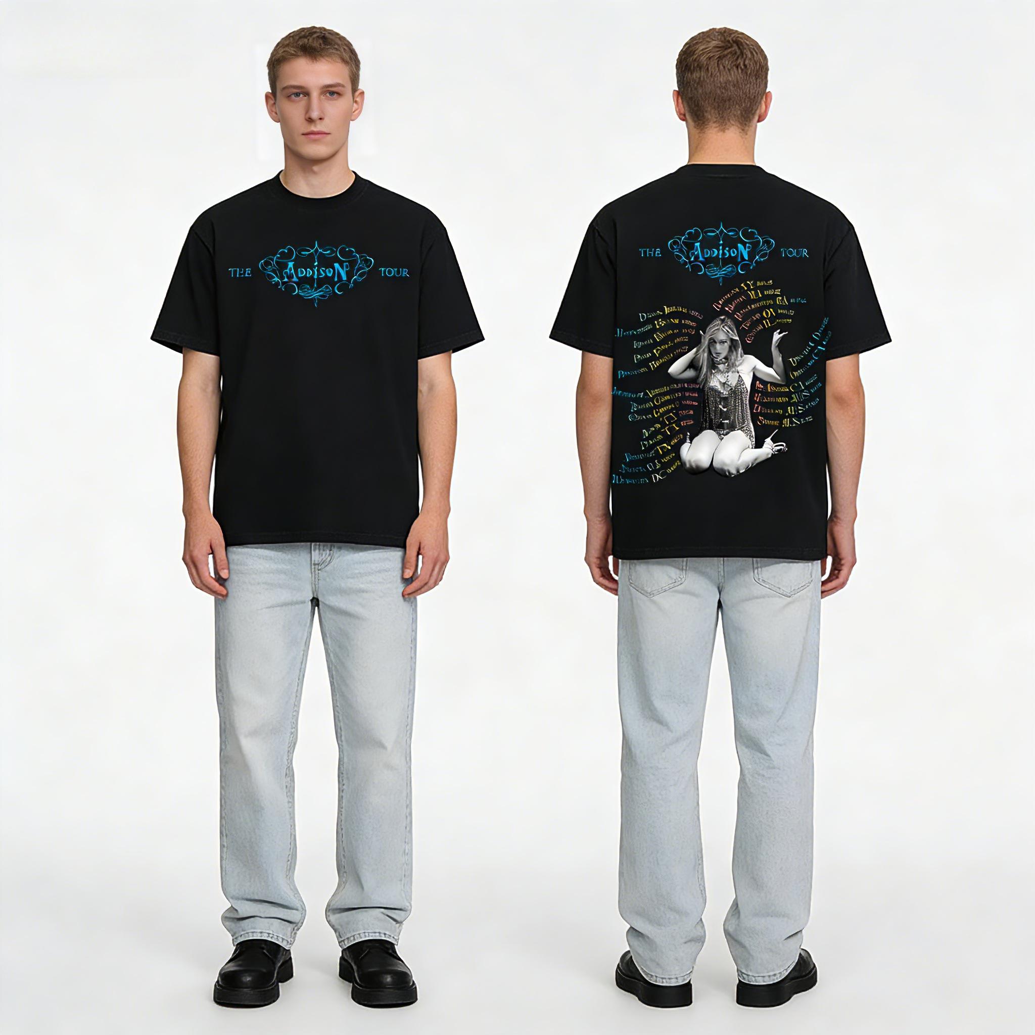 2026 SpringSummer Addison Rae Tour 2025 TShirt Addison Rae Album Accessories Retro Womens Mens Fashion TShirt L