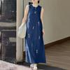 ZANZEA Women Casual Round Neck Print Loose Sleeveless Dress