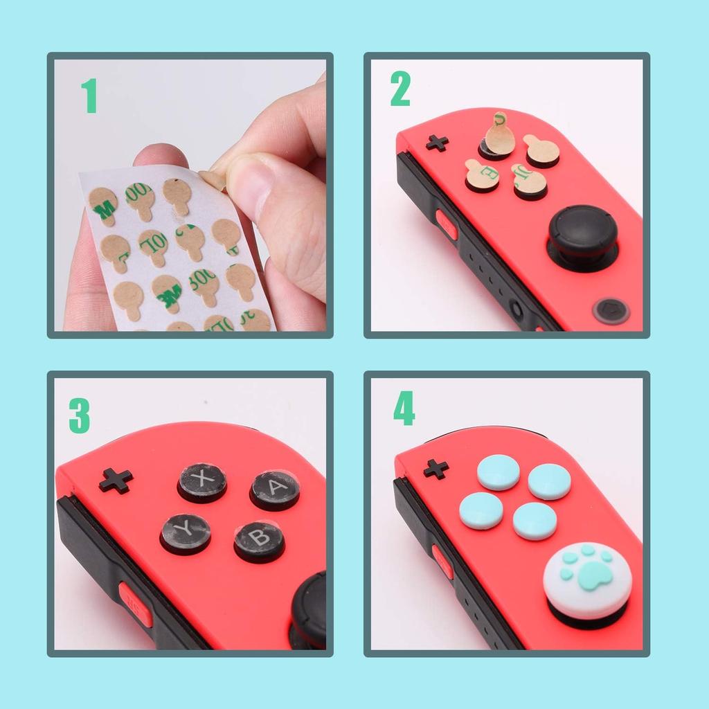 Paw Print Thumb Grip Caps for Nintendo Switch, Button Cap Set for Nintendo Switch Joy-con - Animal Crossing New Horizons Theme