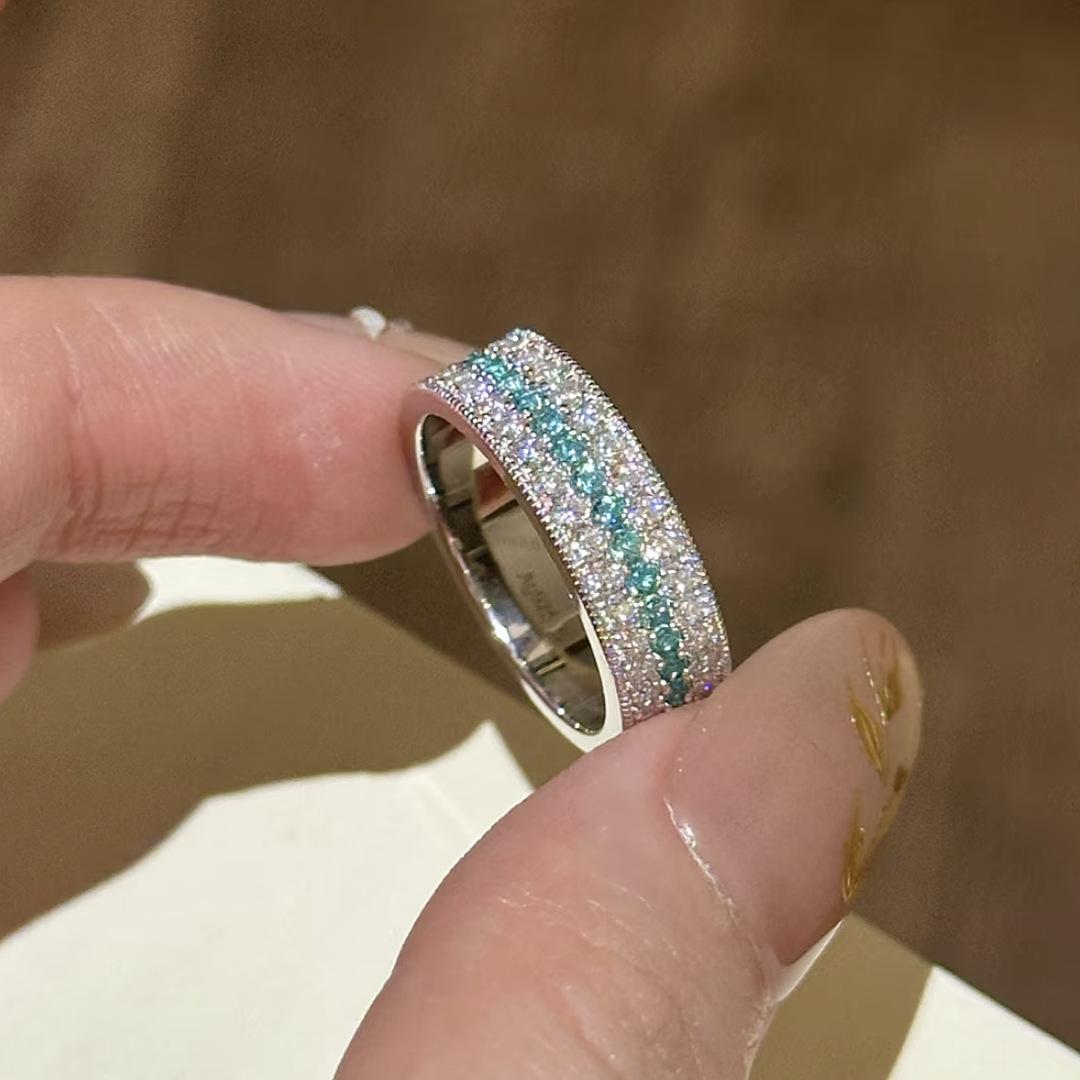 French~ Paraiba Gypsy Star Diamond Ring Women s Niche Design Light Luxury Premium Heavy Industry Diamond Ring 2026 no. 6