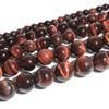 Perles en vrac œil de tigre rouge, pierres précieuses naturelles rondes lisses pour la fabrication de bijoux