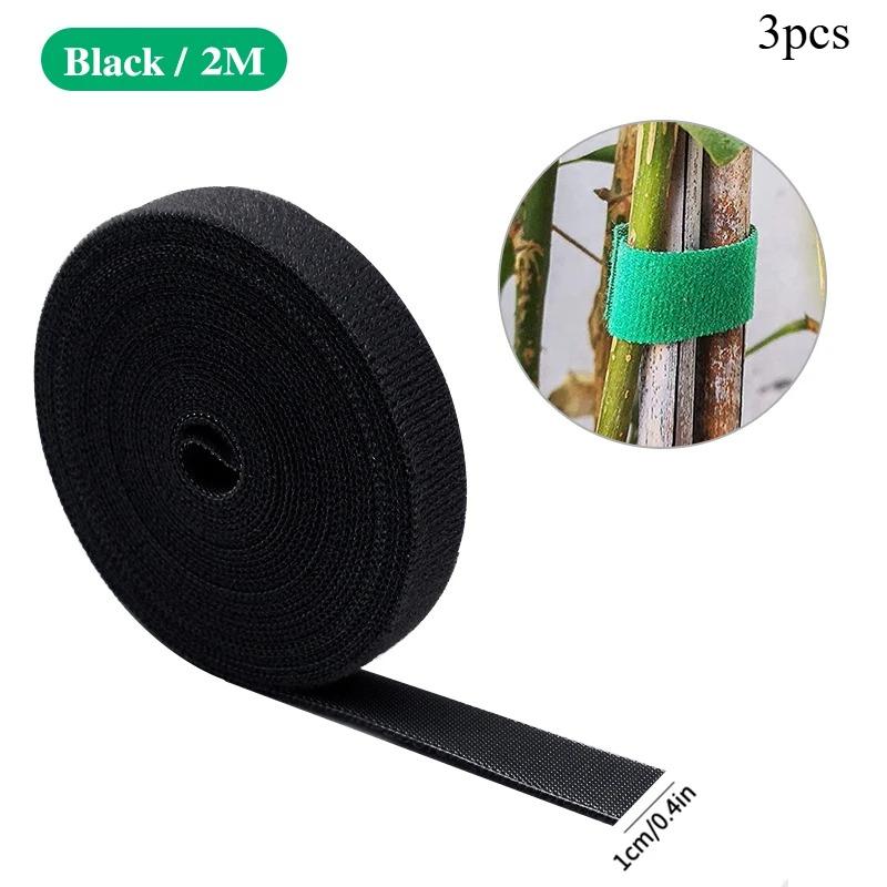 3 Rolls Green Garden Twine Plant Ties Nylon Plant Bandage 2 Meters Garden Hook Loop Bamboo Cane Wrap Support Garden Accessories
