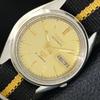 5 AUTOMATIC VINTAGE 7019A JAPAN MENS GOLDEN COLOR DIAL WATCH A702609-1 R209-a702609