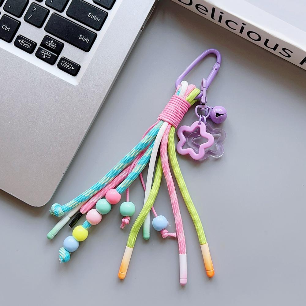

New Universal Braided Mobile Phone Lanyard Strap Cute Star Hanging Chain Ring Cord with Patch Wrist Strap Cell Phone Detachable