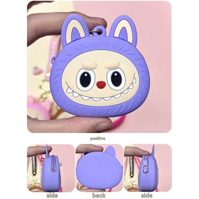 Cartoon Cute Labubu Coin Purse Wallet Labubu Keychain Key Bag Children's Wallet Gift Accessories Pendant