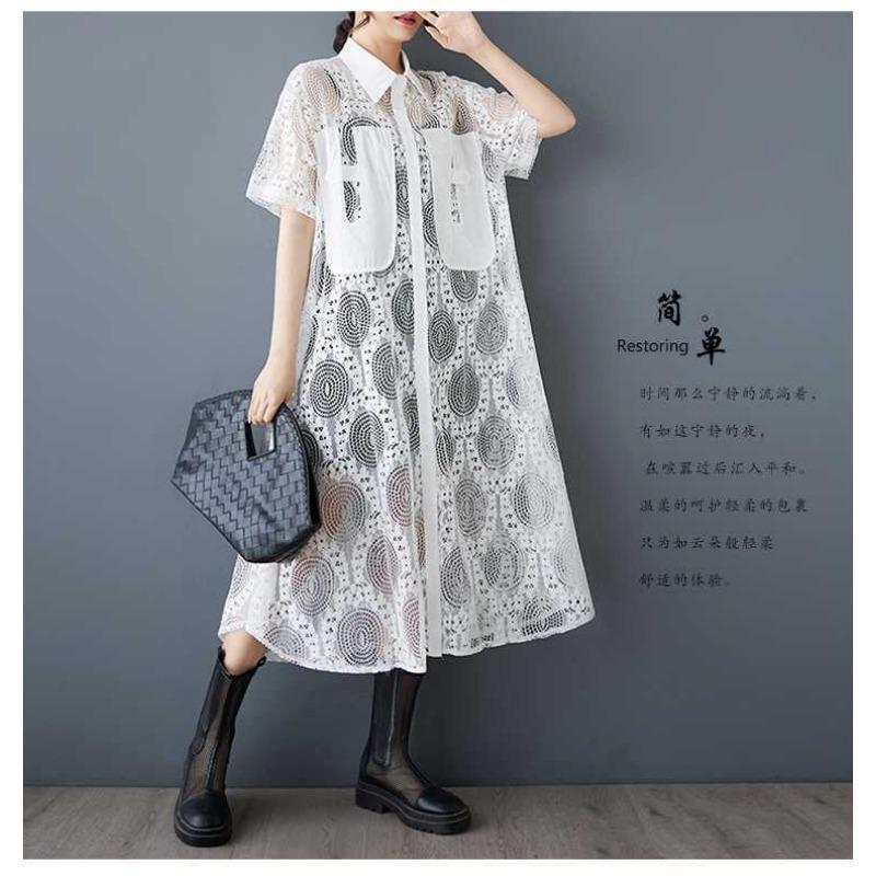 New Loose Plus Size Splicing Casual Simple Sweet Dresses