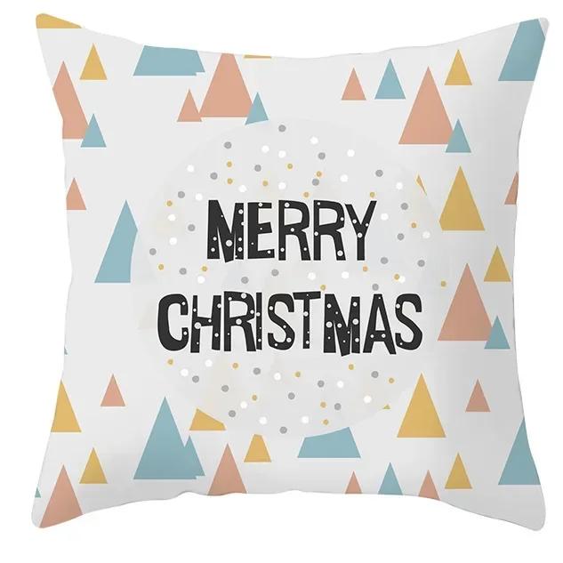 40/45/50/60cm Merry Christmas Santa Claus Printed Cushion Cover for Home Living Room Sofa Decoration Square Pillowcase