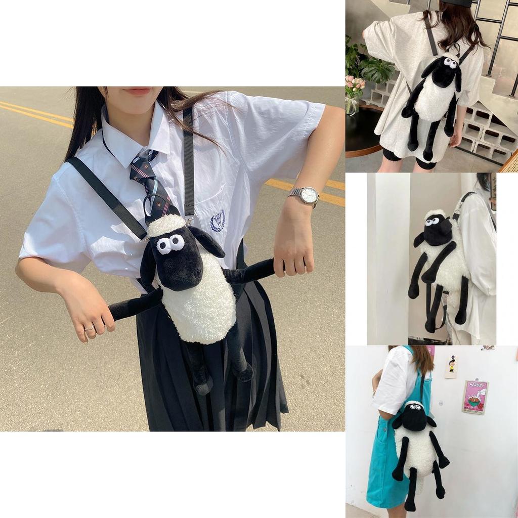 Cute Sheep Plush Backpack For Daily Use