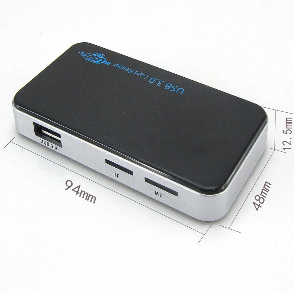 1 x USB 3.0 Multi Memory Card Reader Adapter 5Gbps For CF/ SD/ MS/ XD/TF M2 Card