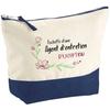 Makeup Bag - PLANETEE - Blue Background Pouch «Exceptional Janitor» - HD Printing - Cotton - Large Size