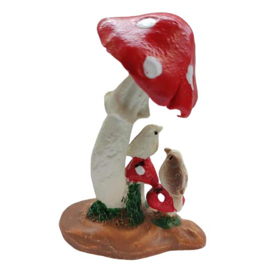 Креативная скульптура гриба, антивыцветающие статуи сказочного сада красный