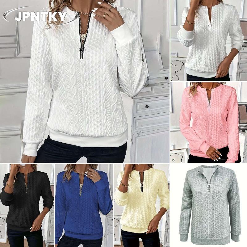 JPNTKY Women's Fashion Casual Solid Color Print Long Sleeve Hoodies & Sweatshirts Unique Design