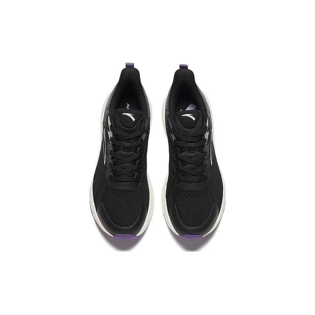 Anta Cloud Path Abrasion Resistant Low top Running Shoes Women's Black Purple 122345538-5