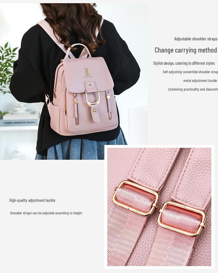 2025 Autumn/Winter Women's Fashion PU Soft Backpack - Elegant European & American Style
