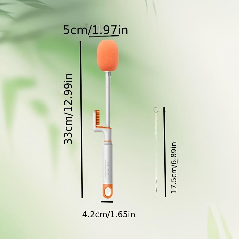 Perie 3 în 1 cu mâner lung pentru pahare, perie de curățat termosuri, burete de uz casnic, perie pentru biberon, perie pentru ceașcă de ceai, perie pentru pahar, o perie, trei utilizări