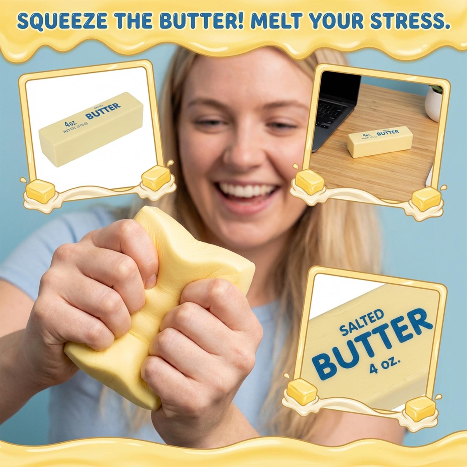 

Wet And Soft Butter Stick, A PU Slow- Stress-relieving Toy For Children. One Size