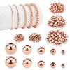 300Pcs 5 Sizes Brass Beads, Long-Lasting Plated, Round, Rose Gold, 60pcs/style