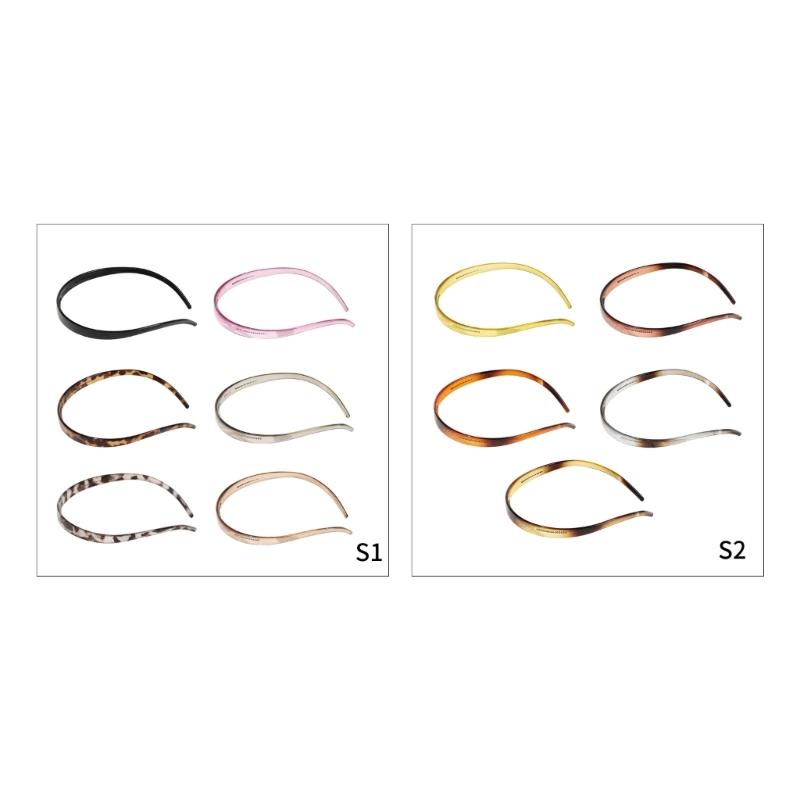 Pack Of 6 NonSlip Hairband With Grip Design Lightweight Plastic Resin Headbands For Women Girls Kids Multi Color Set