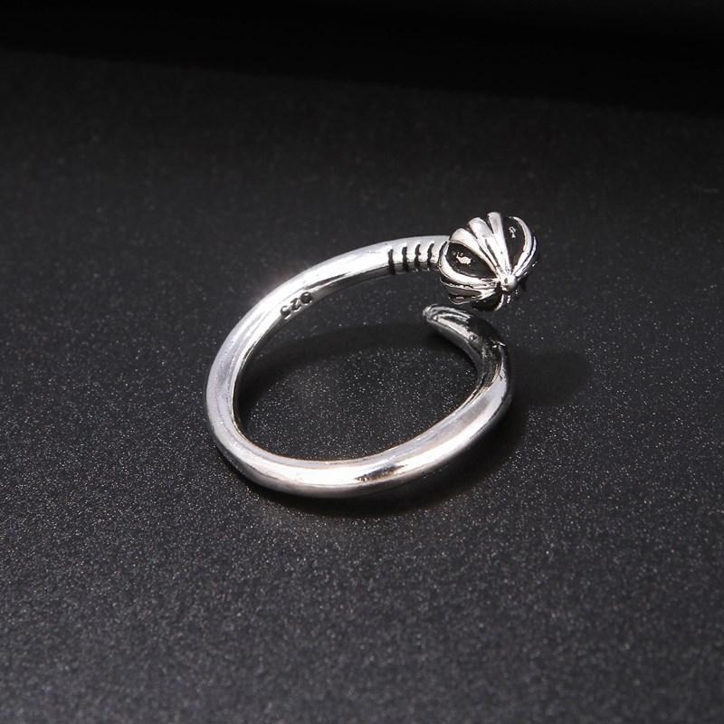 Vintage Silver Big East Gate Cross Ring Female Croix Punk Trend Men'S And Women'S Open Index Finger Ring