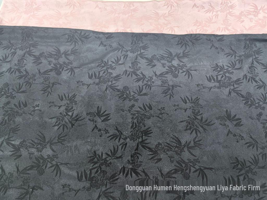 Two-Color Bamboo Leaf Jacquard Fabric for Cheongsam, Wedding Dress, Shirt, and Long Skirt