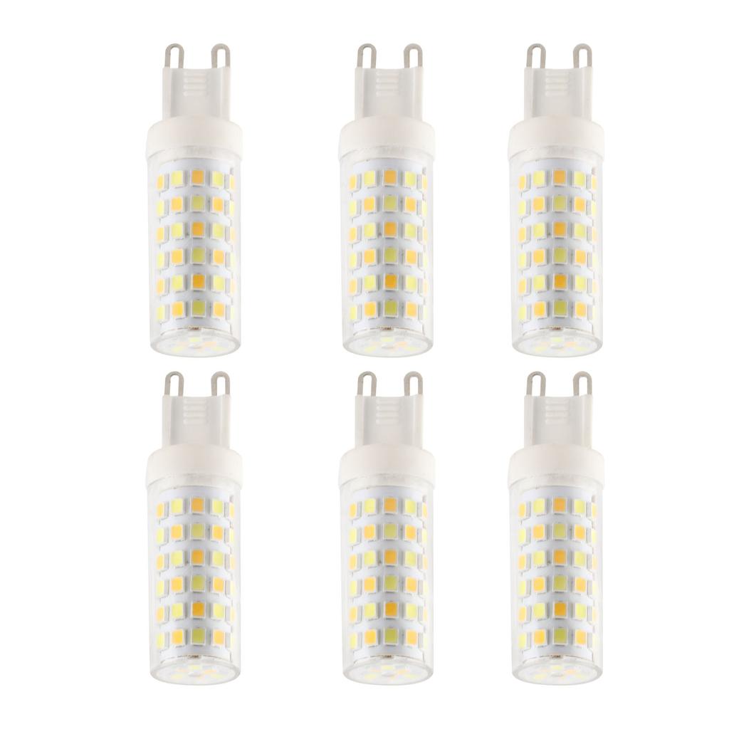6PCS 77LED G9 Light Bulb 9W Small Ceiling Lamp Bulb 3 Light Color Wall Lamp Bulb for Home