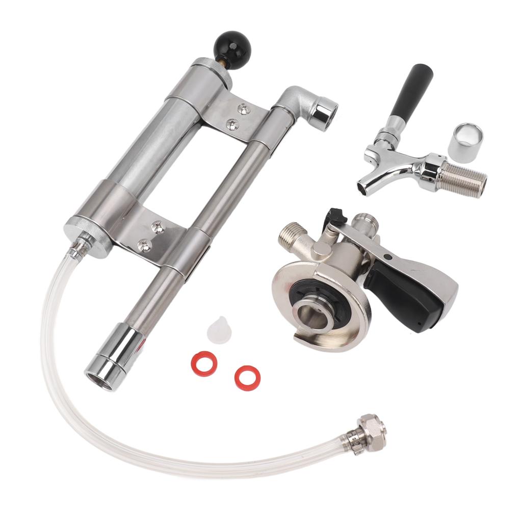 8in Beer Hand Pump Stainless Steel Type A Beer Pump for Indoor Outdoor Picnic Party Camping