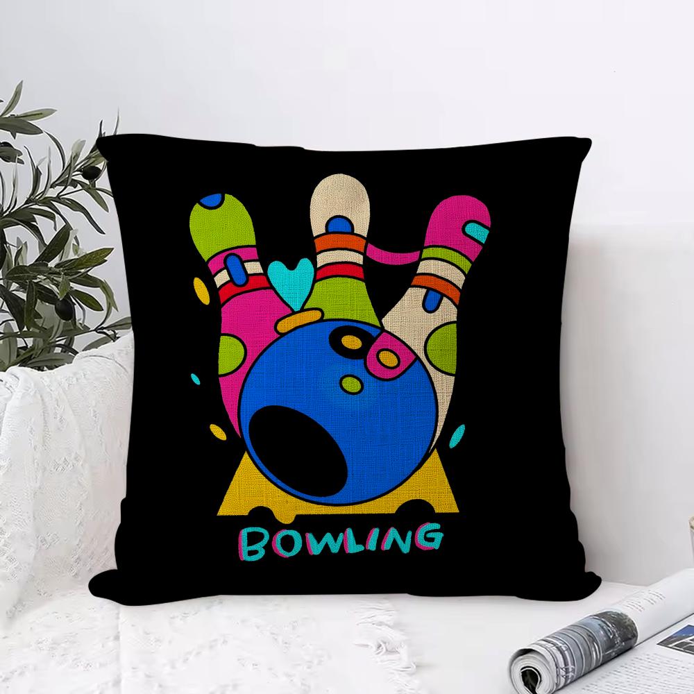 Ball Sports Doodles Cushion Cover Eco Linen Pillow Case DoubleSided Print Breathable Durable Zipper Home Decor Gift