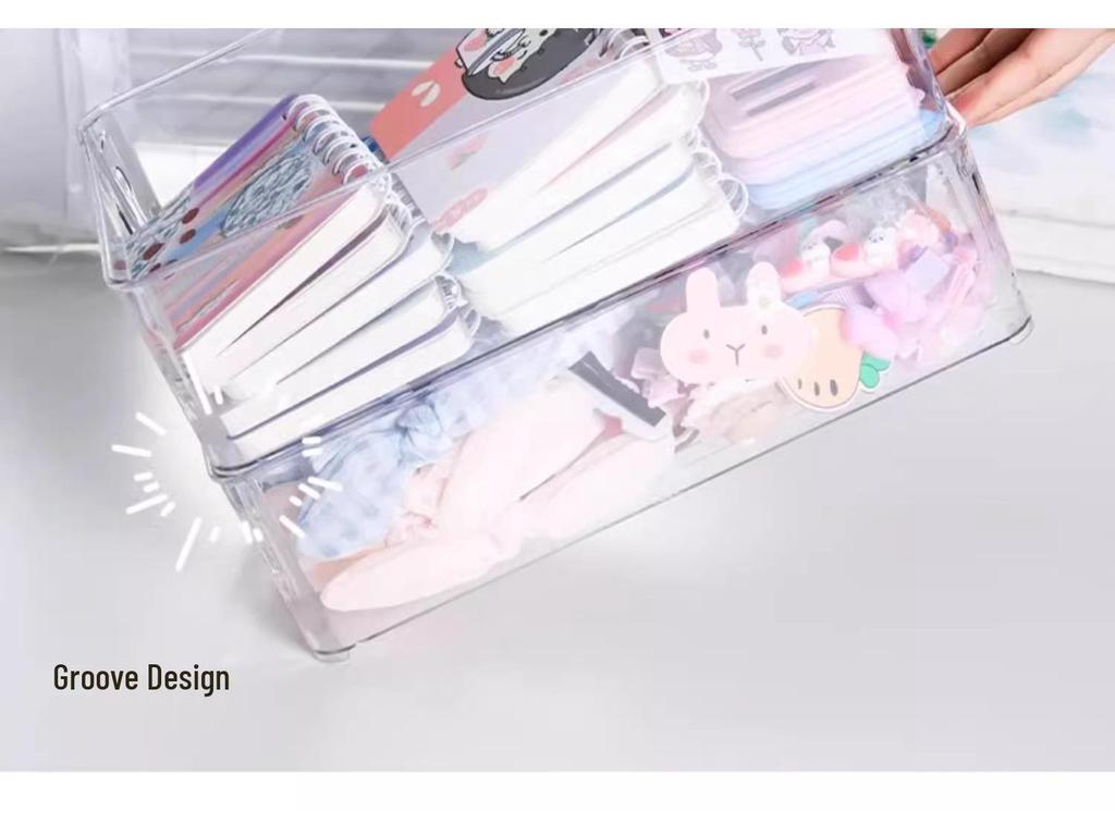 Acrylic Desktop Storage Box: Transparent Organizer for Cosmetics, Masks, Snacks, and Sundries. Perfect for Dorm Rooms.